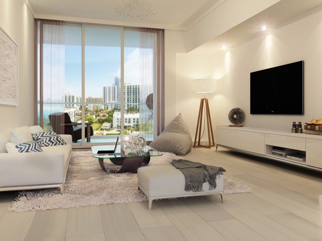 Residences at 26 Edgewater Condo in Miami will be furniture ready (so completely finished) residences with porcelain wood floors throughout
